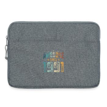 1991 Naissance Année de naissance - Sacoche pour ordinateur portable 15 pouces - gris chiné - Devant