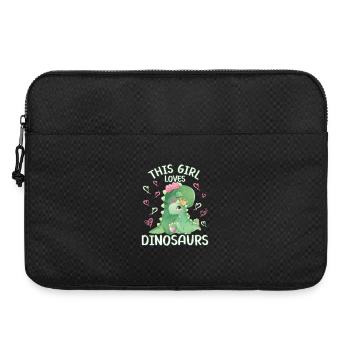 Cette petite fille aime les dinosaures - Sacoche pour ordinateur portable 15 pouces - noir - Devant