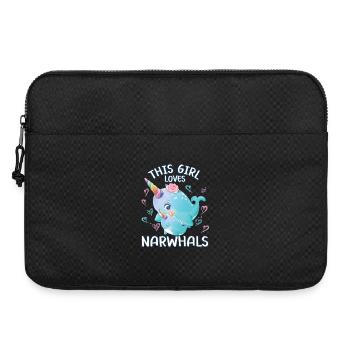 This girl loves narwhals - Laptop bag 15" - black - Front