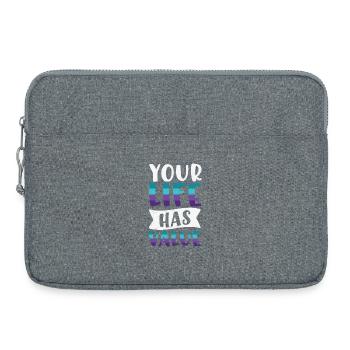 Suizidprävention Ihr Leben Hat Wert - Laptoptasche 15" - Grau meliert - Vorne