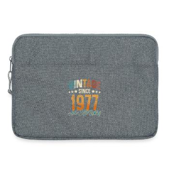 1977 Geburtsjahr Geburtstag Baujahr Vintage - Laptoptasche 15" - Grau meliert - Vorne