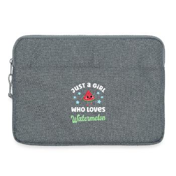 Pastèque Kawaii Melon - Sacoche pour ordinateur portable 15 pouces - gris chiné - Devant