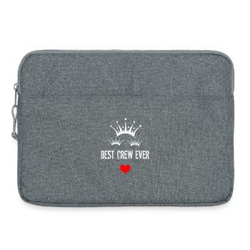 best crew ever with crown and heart - Laptop bag 15" - heather grey - Front