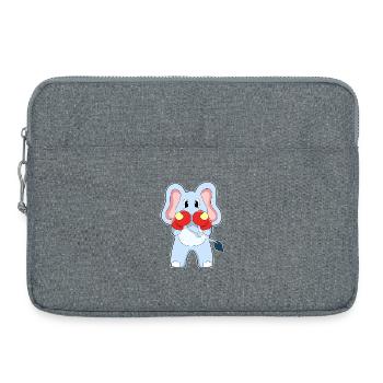 Elefant Boxer Boxhandschuhe Boxen - Laptoptasche 15" - Grau meliert - Vorne