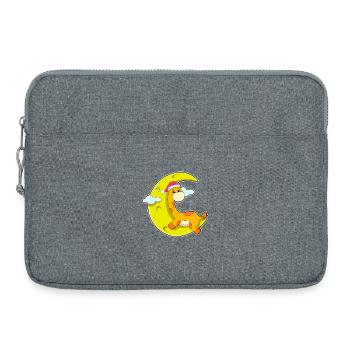 Giraffe Weihnachten Mond - Laptoptasche 15" - Grau meliert - Vorne