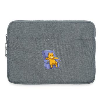 Katze Sofa - Laptoptasche 15" - Grau meliert - Vorne