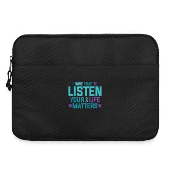 Purple Teal Ribbon J’ai le temps d’écouter - Sacoche pour ordinateur portable 15 pouces - noir - Devant