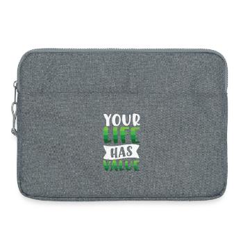 Santé mentale Votre vie a de la valeur - Sacoche pour ordinateur portable 15 pouces - gris chiné - Devant