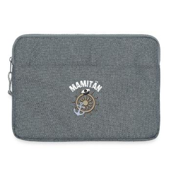 Mamitän Kapitän Segeln Motorboot Boot - Laptoptasche 15" - Grau meliert - Vorne