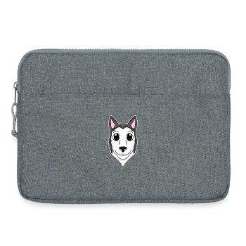 Propriétaire de chien de tête de husky sibérien - Sacoche pour ordinateur portable 15 pouces - gris chiné - Devant