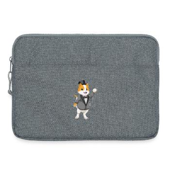 Katze Bräutigam Sakko Hochzeit - Laptoptasche 15" - Grau meliert - Vorne