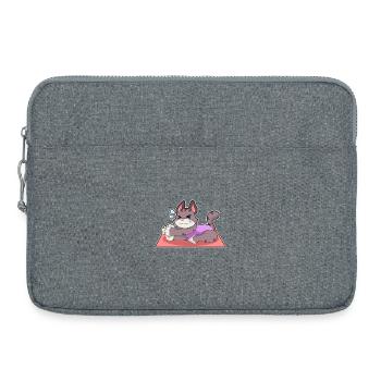 Gymnastique de fitness yoga pour chats - Sacoche pour ordinateur portable 15 pouces - gris chiné - Devant