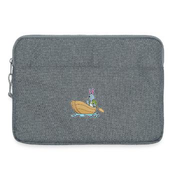 Hase kleines Boot - Laptoptasche 15" - Grau meliert - Vorne