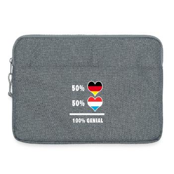 Allemagne et Luxembourg 100 % génie / cadeau - Sacoche pour ordinateur portable 15 pouces - gris chiné - Devant