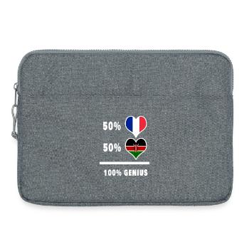 La France et le Kenya génie / cadeau - Sacoche pour ordinateur portable 15 pouces - gris chiné - Devant