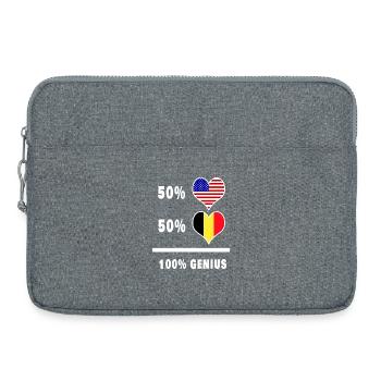 Belgique et États-Unis Génie / cadeau - Sacoche pour ordinateur portable 15 pouces - gris chiné - Devant