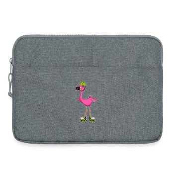 Flamingo Rollschuhfahren Rollschuhe - Laptoptasche 15" - Grau meliert - Vorne