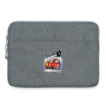 10 ans Jeune pompier camion de pompiers voiture - Sacoche pour ordinateur portable 15 pouces - gris chiné - Devant