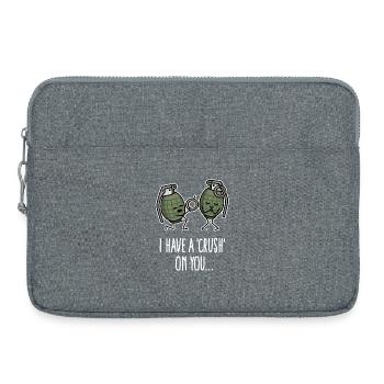 Army Soldier Marriage Proposal Hand Grenade Engagement - Laptop bag 15" - heather grey - Front