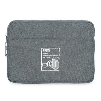 Buveur de bière Boire de l’alcool Tour Hommes - Sacoche pour ordinateur portable 15 pouces - gris chiné - Devant