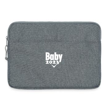 Baby 2023 - Geburt Schwanger 2023 Schwangerschaft - Laptoptasche 15" - Grau meliert - Vorne