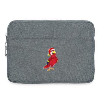 Chapeau de Noël perroquet - Sacoche pour ordinateur portable 15 pouces - gris chiné - Devant