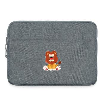 Lion rugissant - Sacoche pour ordinateur portable 15 pouces - gris chiné - Devant
