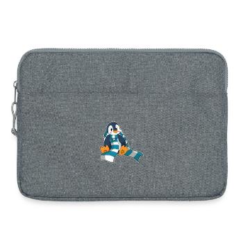 Écharpe d’hiver Pingouin - Sacoche pour ordinateur portable 15 pouces - gris chiné - Devant