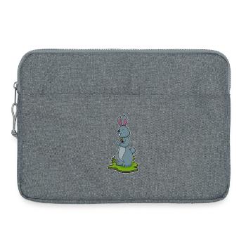 Fleurs de lapin - Sacoche pour ordinateur portable 15 pouces - gris chiné - Devant