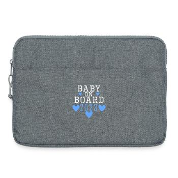 Baby 2023 Sohn Schwanger 2023 Schwangerschaft - Laptoptasche 15" - Grau meliert - Vorne