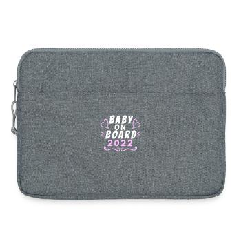 Baby 2022 - Geburt Schwanger 2022 - Laptoptasche 15" - Grau meliert - Vorne