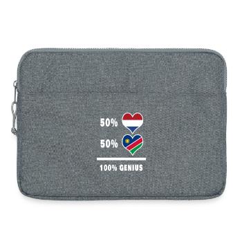 Namibia und die Niederlande Genius / Geschenk - Laptoptasche 15" - Grau meliert - Vorne