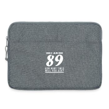 I am 89 – 89th birthday gift - Laptop bag 15" - heather grey - Front