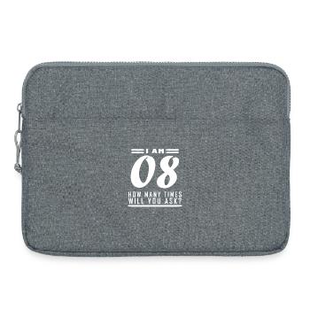 I am 8 – 8th birthday gift - Laptop bag 15" - heather grey - Front