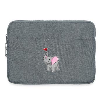 Drapeau des éléphants - Sacoche pour ordinateur portable 15 pouces - gris chiné - Devant