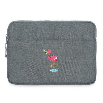 Poisson flamant rose - Sacoche pour ordinateur portable 15 pouces - gris chiné - Devant