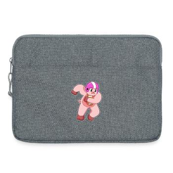 Pig American Football Sports - Laptop bag 15" - heather grey - Front