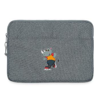 Nashorn Eislaufen Schlittschuhe - Laptop bag 15" - heather grey - Front