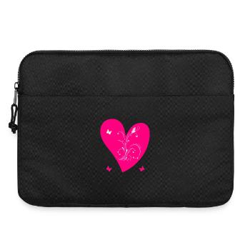 Pink Heart and Butterflies - Laptoptasche 15" - Schwarz - Vorne