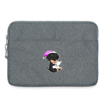 Hund Hunderasse Dackel - Laptoptasche 15" - Grau meliert - Vorne