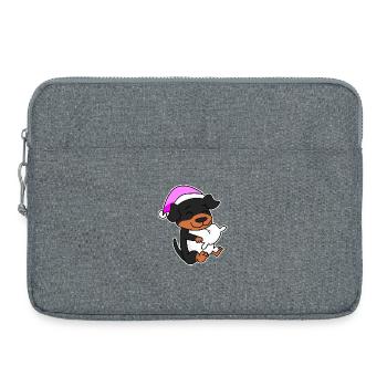 Chien de race Rottweiler - Sacoche pour ordinateur portable 15 pouces - gris chiné - Devant