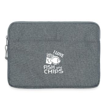 Ich mag panierten Fisch, Pommes. Fish and Chips - Laptoptasche 15" - Grau meliert - Vorne
