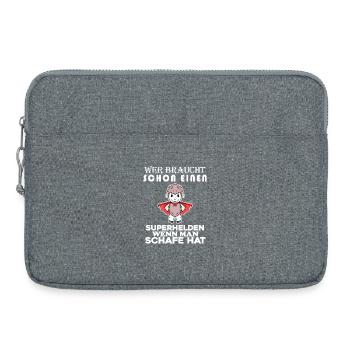 Schaf Superheld Hirte - Laptoptasche 15" - Grau meliert - Vorne