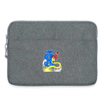 Junge 8 Jahre alt - Laptoptasche 15" - Grau meliert - Vorne