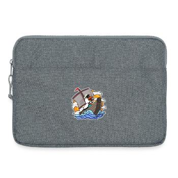 Möwe im Boot - Laptoptasche 15" - Grau meliert - Vorne