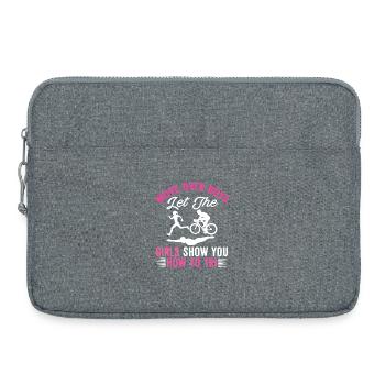 Move Over Garçons Laissez les Filles Triathlon - Sacoche pour ordinateur portable 15 pouces - gris chiné - Devant