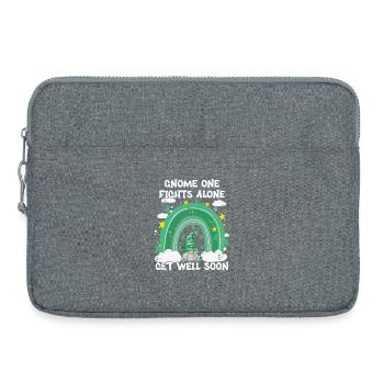 Gnome One Fights Alone Liver Cancer - Laptop bag 15" - heather grey - Front