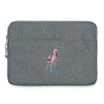 Flamingo Skier Ski - Sacoche pour ordinateur portable 15 pouces - gris chiné - Devant