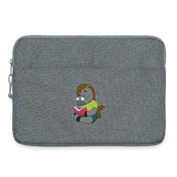 Lunettes de livre Horse Nerd - Sacoche pour ordinateur portable 15 pouces - gris chiné - Devant