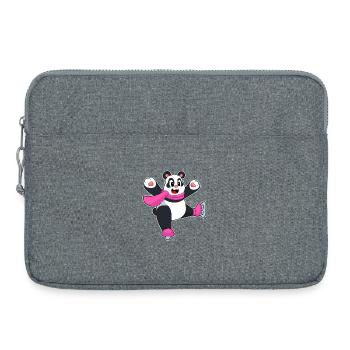 Panda patins à glace - Sacoche pour ordinateur portable 15 pouces - gris chiné - Devant